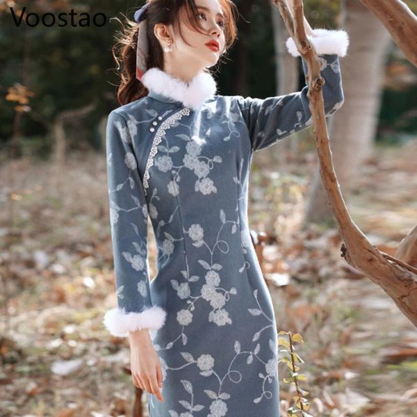 ethnic clothing autumn winter women chinese style cheongsam dress elegant vintage floral plush patchwork qipao party dresses lady slim vesti, Red
ethnic clothing autumn winter women chinese style cheongsam dress elegant vintage floral plush patchwork qipao party dresses lady slim vesti, Red