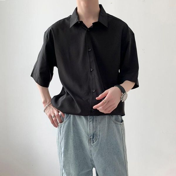 men's casual shirts summer dress shirt fashion black white men streetwear korean loose short sleeve mens -2xl, White;black
men's casual shirts summer dress shirt fashion black white men streetwear korean loose short sleeve mens -2xl, White;black
