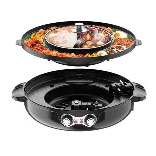 42cm 2 in 1 electric smokeless grill and pot indoor 2200w multifunctional split-design baking tray skillets
42cm 2 in 1 electric smokeless grill and pot indoor 2200w multifunctional split-design baking tray skillets