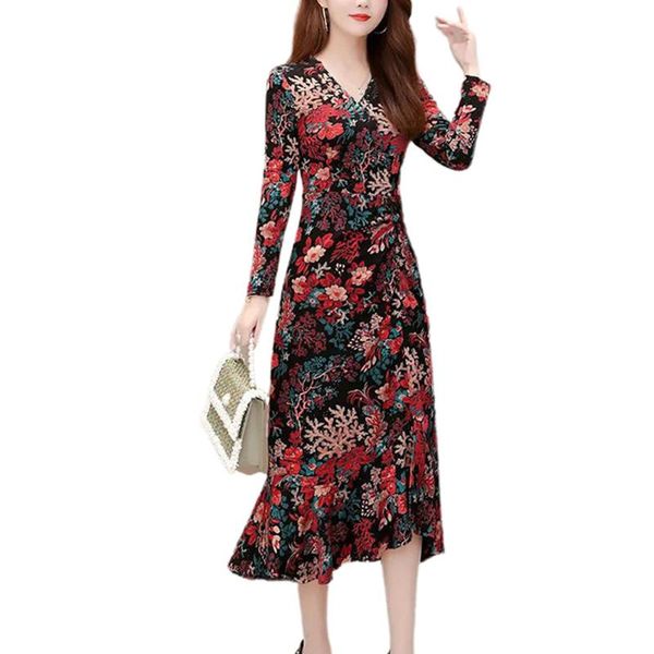 womens spring v-neck dress ladies casual floral print solid irregular female long sleeve elegant plus size vestidos dresses, Black;gray
womens spring v-neck dress ladies casual floral print solid irregular female long sleeve elegant plus size vestidos dresses, Black;gray