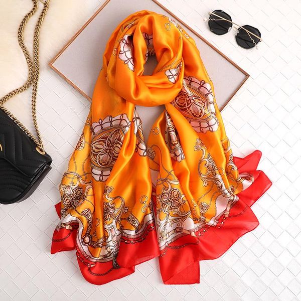 scarves women imitation silk scarf traditional print shawls office lady soft wraps female headscarf beach towel gift 90x180cm, Blue;gray
scarves women imitation silk scarf traditional print shawls office lady soft wraps female headscarf beach towel gift 90x180cm, Blue;gray