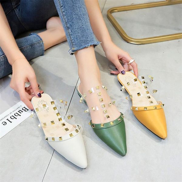 slippers women's outerwear 2021 summer rivet fashion pointed toe flat baotou muller shoes all-match female sandals, Black
slippers women's outerwear 2021 summer rivet fashion pointed toe flat baotou muller shoes all-match female sandals, Black