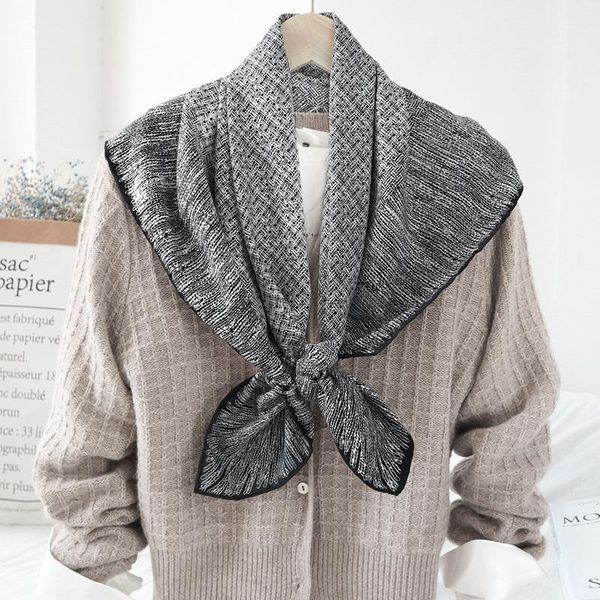 simple korean style ins female scarf artistic 90cm large kerchief noble temperament artificial silk sunscreen shawl scarves, Blue;gray
simple korean style ins female scarf artistic 90cm large kerchief noble temperament artificial silk sunscreen shawl scarves, Blue;gray