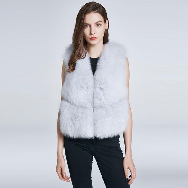 women's fur & faux jkp real natural vest authentic winter coat fluffy thermal, Black
women's fur & faux jkp real natural vest authentic winter coat fluffy thermal, Black