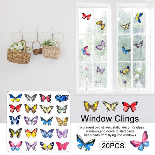 window stickers 20pcs static sticker anti collision clings butterfly shape prevent bird strike glass decor home non adhesive diy assorted
window stickers 20pcs static sticker anti collision clings butterfly shape prevent bird strike glass decor home non adhesive diy assorted