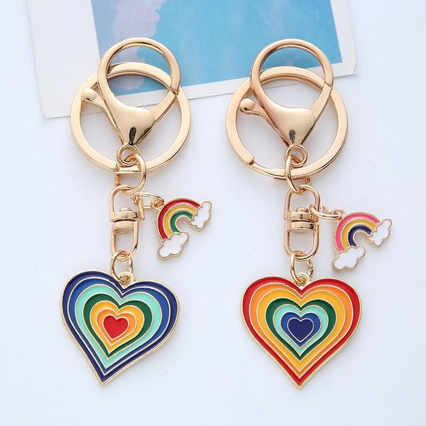 keychains fashion simple heart-shaped rainbow metal keychain for men women cute trend bag pendant car key chain friend couple gift jewelry, Silver
keychains fashion simple heart-shaped rainbow metal keychain for men women cute trend bag pendant car key chain friend couple gift jewelry, Silver