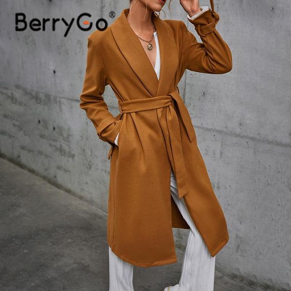 women's wool & blends berrygo autumn winter thickening long tweed coat women sleeve lapel belt slim outwear solid pocket high split jac, Black
women's wool & blends berrygo autumn winter thickening long tweed coat women sleeve lapel belt slim outwear solid pocket high split jac, Black