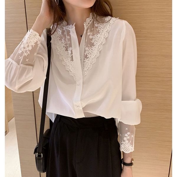 spring fashion button up lace shirt vintage blouse women white black lady long sleeves female loose street shirts oversized 210603
spring fashion button up lace shirt vintage blouse women white black lady long sleeves female loose street shirts oversized 210603