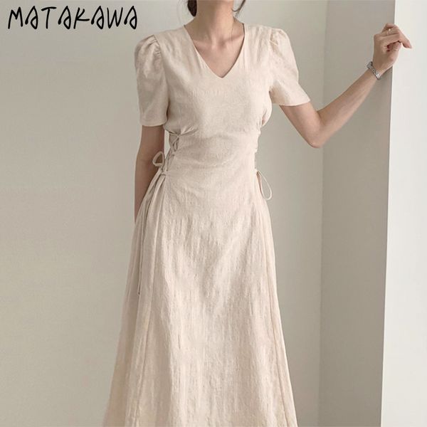 matakawa french v-neck women dress slim waist side tie dresses for women mid-length short-sleeved vestidos korean elegant robe 210513, Black;gray
matakawa french v-neck women dress slim waist side tie dresses for women mid-length short-sleeved vestidos korean elegant robe 210513, Black;gray