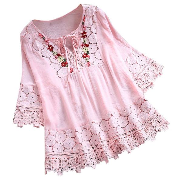 women's blouses & shirts vintage lace patchwork casual bow v-neck three quarter women and blusas hollow out kimono clothing, White
women's blouses & shirts vintage lace patchwork casual bow v-neck three quarter women and blusas hollow out kimono clothing, White