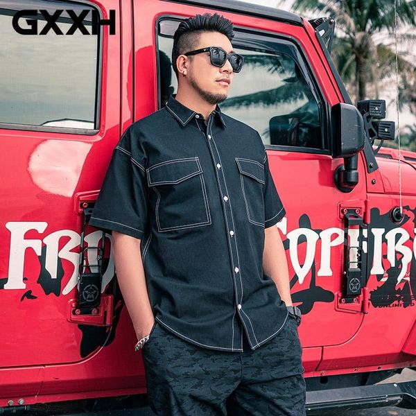 super large size xxl-7xl men's shirts 2021 summer fashion oversized black white line loose short-sleeved 97% cotton shirt casual, White;black
super large size xxl-7xl men's shirts 2021 summer fashion oversized black white line loose short-sleeved 97% cotton shirt casual, White;black