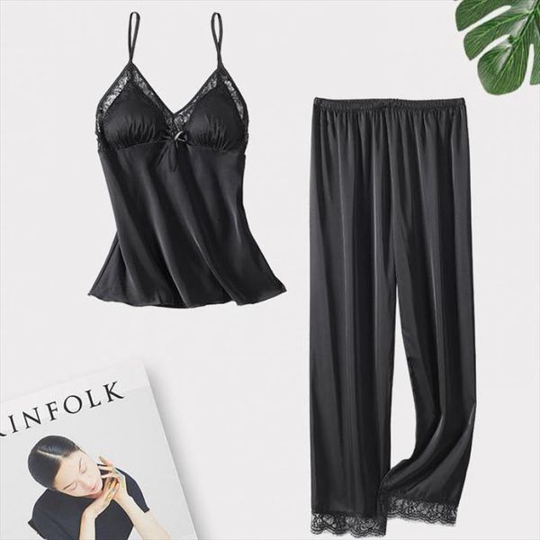 2pcs and pants intimate womens sleepwears lingerie home clothing lace pajamas suit satin homewear summer pyjamas sleepwear, Black;red
2pcs and pants intimate womens sleepwears lingerie home clothing lace pajamas suit satin homewear summer pyjamas sleepwear, Black;red