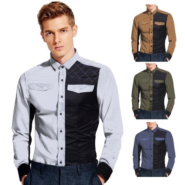 mens military style men casual long sleeve shirts stitching color cotton shirt men's, White;black
mens military style men casual long sleeve shirts stitching color cotton shirt men's, White;black