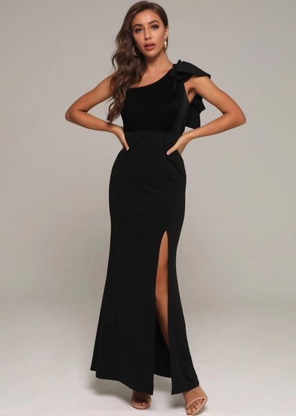 female fashions autumn... slimy black maxi dress ... elegant party dress..., Black;gray
female fashions autumn... slimy black maxi dress ... elegant party dress..., Black;gray