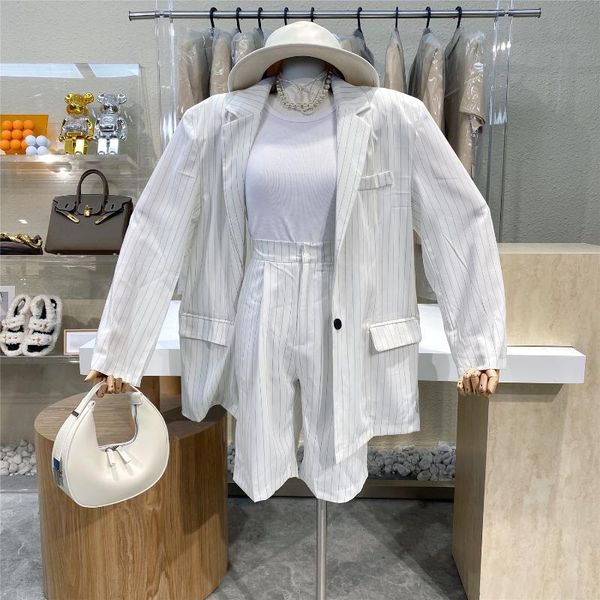 women's tracksuits vertical stripe blazer coat + high waist loose straight pants two 2 piece shorts sets womens outfits set summer, Gray
women's tracksuits vertical stripe blazer coat + high waist loose straight pants two 2 piece shorts sets womens outfits set summer, Gray