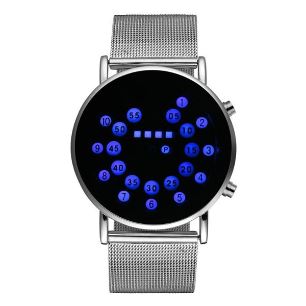 wristwatches 2021 silver band fashion binary watch men stainless steel unique led digital watches men's clock wristwatch, Slivery;brown
wristwatches 2021 silver band fashion binary watch men stainless steel unique led digital watches men's clock wristwatch, Slivery;brown