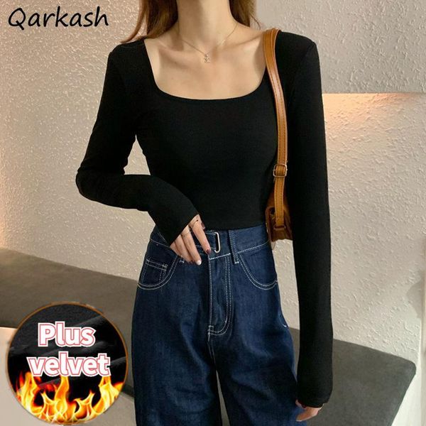 t-shirts women autumn plus velvet solid square collar long sleeve winter warm simple skinny elegant ladies all-match tees women's t-sh, White
t-shirts women autumn plus velvet solid square collar long sleeve winter warm simple skinny elegant ladies all-match tees women's t-sh, White