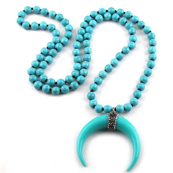 pendant necklaces moodpc fashion bohemian jewelry blue/white color knotted stone moon for women, Silver
pendant necklaces moodpc fashion bohemian jewelry blue/white color knotted stone moon for women, Silver