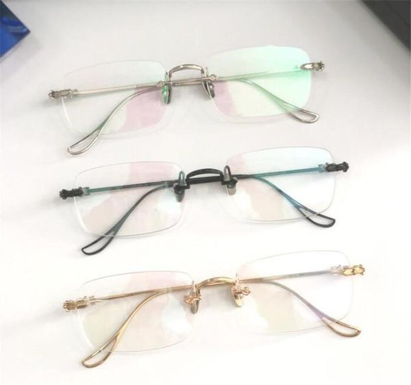 new vintage glasses optical classic square frameless titanium frame business style quali, Silver
new vintage glasses optical classic square frameless titanium frame business style quali, Silver