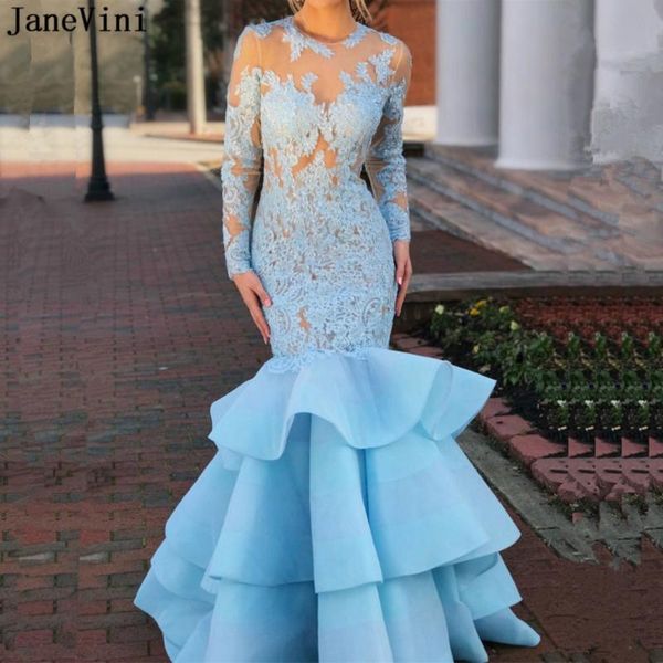 party dresses janevini mermaid blue long sleeve prom dress appliques perspective satin gown ruffles formal galajurken lang, White;black
party dresses janevini mermaid blue long sleeve prom dress appliques perspective satin gown ruffles formal galajurken lang, White;black
