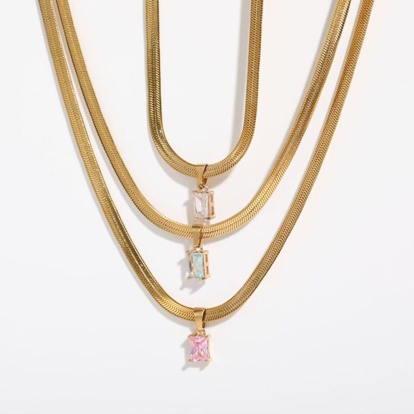 pendant necklaces stainless steel 3mm snake chain colorful mini zircon necklace for women statement choker fine jewelry, Silver
pendant necklaces stainless steel 3mm snake chain colorful mini zircon necklace for women statement choker fine jewelry, Silver