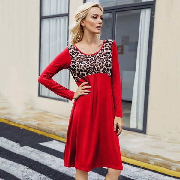 casual dresses women leopard patchwork dress lady o-neck a-line long sleeve vestidos autumn winter midi, Black;gray
casual dresses women leopard patchwork dress lady o-neck a-line long sleeve vestidos autumn winter midi, Black;gray
