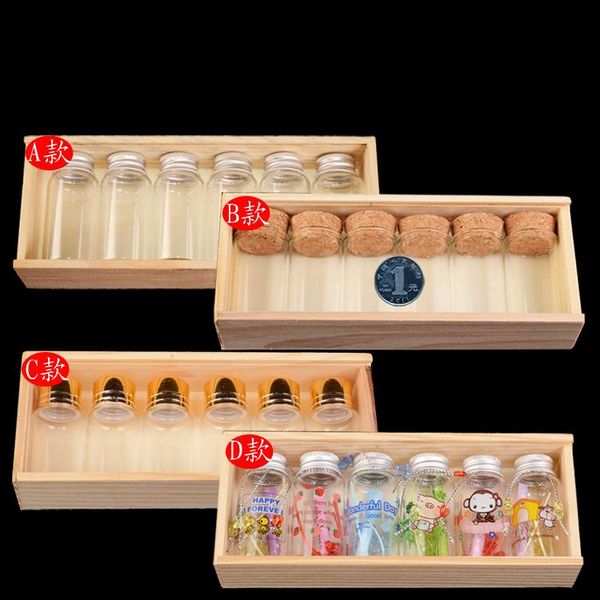 storage bottles & jars 6pcs/set 4sets/lot 27mm diy 15ml 20ml clear glass wishing bottle with cork cap/aluminum lid wooden packing box gift d
storage bottles & jars 6pcs/set 4sets/lot 27mm diy 15ml 20ml clear glass wishing bottle with cork cap/aluminum lid wooden packing box gift d