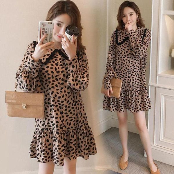 sweet maternity dresses lolita kawaii casual brown leopard print mini chiffon dress turn down laple doll collar mother pregnant, White
sweet maternity dresses lolita kawaii casual brown leopard print mini chiffon dress turn down laple doll collar mother pregnant, White