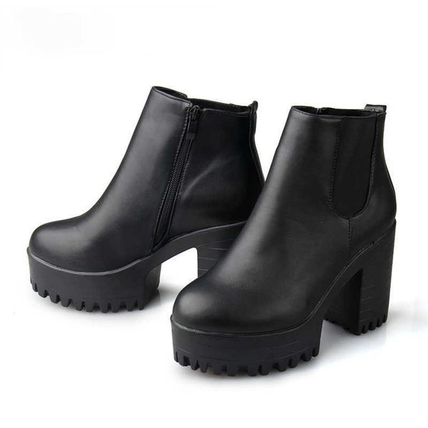 botas mujer fashion women boots square heel platforms zapatos mujer pu leather thigh high pump boots motorcycle shoes y0905, Black
botas mujer fashion women boots square heel platforms zapatos mujer pu leather thigh high pump boots motorcycle shoes y0905, Black
