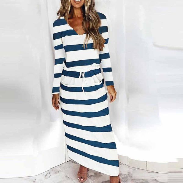 casual dresses women dress long v-neck loose striped sleeve ladies autumn fashion outdoor soft female clothing, Black;gray
casual dresses women dress long v-neck loose striped sleeve ladies autumn fashion outdoor soft female clothing, Black;gray