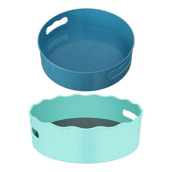 kitchen storage & organization 2 pcs rotating tray turntable containers for spice jar food snack plate, blue green
kitchen storage & organization 2 pcs rotating tray turntable containers for spice jar food snack plate, blue green