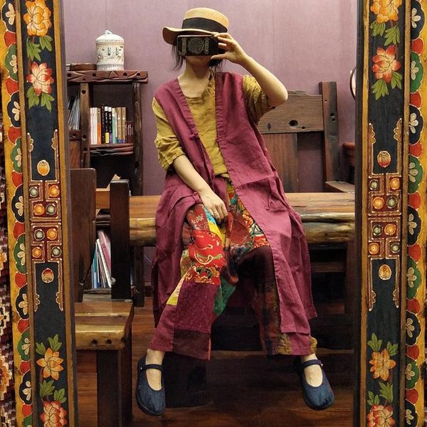 women's vests johnature women clothes 2021 spring casual long vest solid pockets single button v-neck loose cotton linen, Black;white
women's vests johnature women clothes 2021 spring casual long vest solid pockets single button v-neck loose cotton linen, Black;white