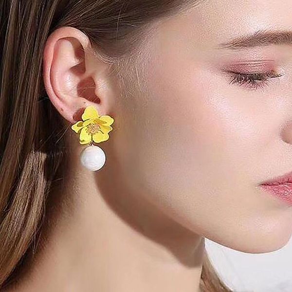 stud temperament pearl flower earrings for women girl korean fashion fairy petal lady aretes de mujer, Golden;silver
stud temperament pearl flower earrings for women girl korean fashion fairy petal lady aretes de mujer, Golden;silver