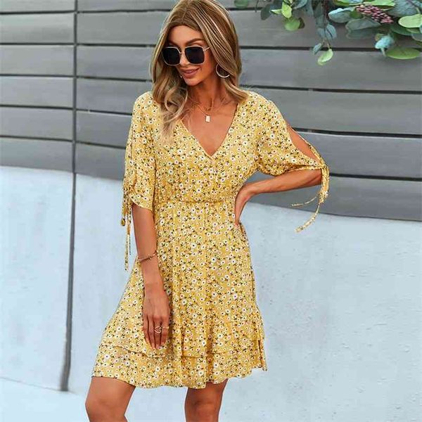 floral print women mini dress summer v-neck bandage short sleeve a-line fashion high waist ruffle beach es 210522, Black;gray
floral print women mini dress summer v-neck bandage short sleeve a-line fashion high waist ruffle beach es 210522, Black;gray
