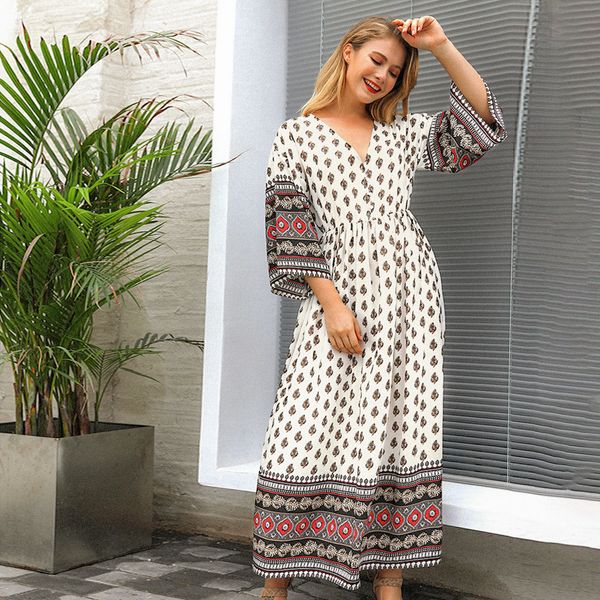 dresses vintage boho print women maxi summer v neck high waist three quarter vestido retro chic ethnic long 9ww0, Black;gray
dresses vintage boho print women maxi summer v neck high waist three quarter vestido retro chic ethnic long 9ww0, Black;gray