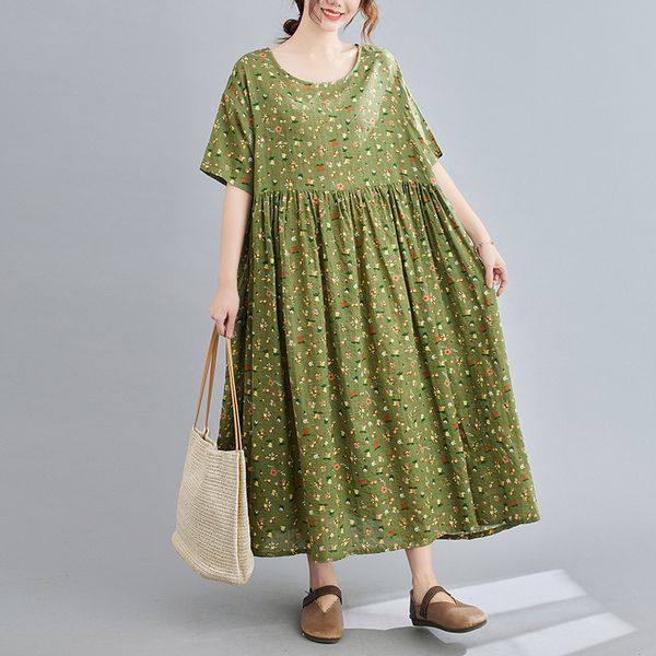 johnature vintage green print summer dresses casual mori glirl ankle-length o-neck half sleeve loose women dresses 210521, Black;gray
johnature vintage green print summer dresses casual mori glirl ankle-length o-neck half sleeve loose women dresses 210521, Black;gray