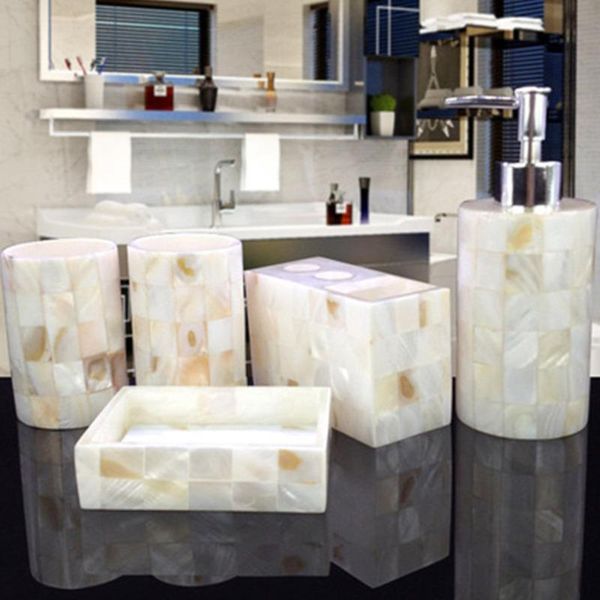 luxury shell bathroom set-wedding gift-bathroom five-piece set with tray-toothbrush holder-home decoration bath accessory
luxury shell bathroom set-wedding gift-bathroom five-piece set with tray-toothbrush holder-home decoration bath accessory