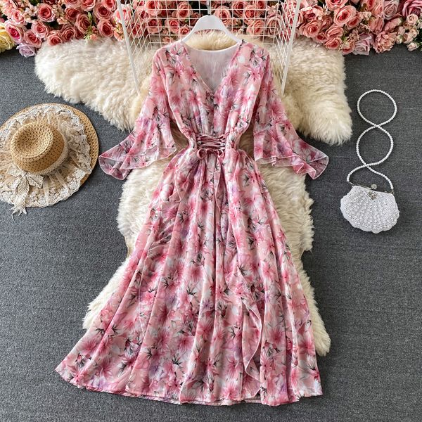 summer bohemian floral printed midi dress women elegant a-line dstring chiffon vestidos female fashion vacation robe 2021 new, Black;gray
summer bohemian floral printed midi dress women elegant a-line dstring chiffon vestidos female fashion vacation robe 2021 new, Black;gray