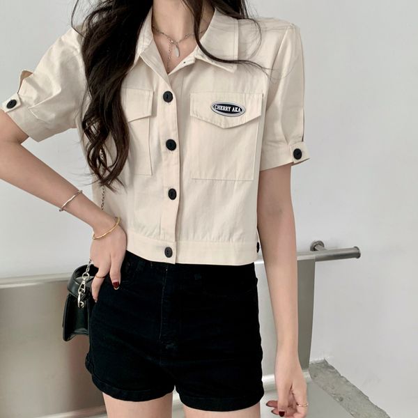 2 colors femme womens summer korean safari style short sleeve shirt women blouses outwear coats (c2609) 210423, White
2 colors femme womens summer korean safari style short sleeve shirt women blouses outwear coats (c2609) 210423, White