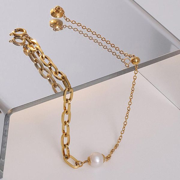 chokers 1pc 18k gold filled 8mm natrual pearl bracelet for women adjustable size chain barcelet ins fine jewelry, Golden;silver
chokers 1pc 18k gold filled 8mm natrual pearl bracelet for women adjustable size chain barcelet ins fine jewelry, Golden;silver