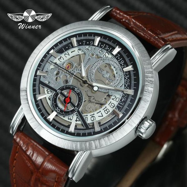 wristwatches 2021 fashion dress autmatic watch mechanical men watches skeleton brown leather strap date display creative design wristwatch, Slivery;brown
wristwatches 2021 fashion dress autmatic watch mechanical men watches skeleton brown leather strap date display creative design wristwatch, Slivery;brown