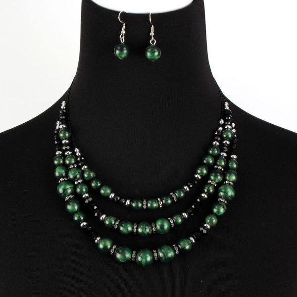 earrings & necklace clavicle chain of the multi-layer retro beads necklaces and 2 pcs cosutme party trendy jewelry set gift for woman, Silver
earrings & necklace clavicle chain of the multi-layer retro beads necklaces and 2 pcs cosutme party trendy jewelry set gift for woman, Silver