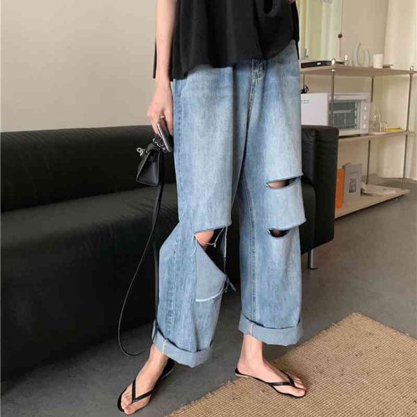 women's jeans female varofi-jeans loose, torn, straight leg, plus size, female jeans, baggy jeans for women u0q9, Blue