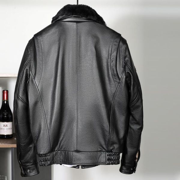men's leather & faux 2021 black military style pilot jacket men wool collar plus size 4xl genuine natural cowhide autumn aviation coat
men's leather & faux 2021 black military style pilot jacket men wool collar plus size 4xl genuine natural cowhide autumn aviation coat