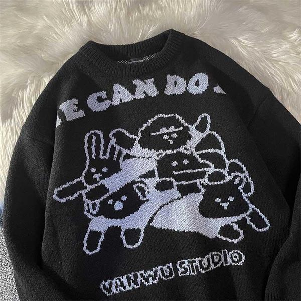 women's sweaters sweater oversize y2k long sleeve jumper autumn pullover kawaii streetwear knitted coat vintage clothing, White;black
women's sweaters sweater oversize y2k long sleeve jumper autumn pullover kawaii streetwear knitted coat vintage clothing, White;black