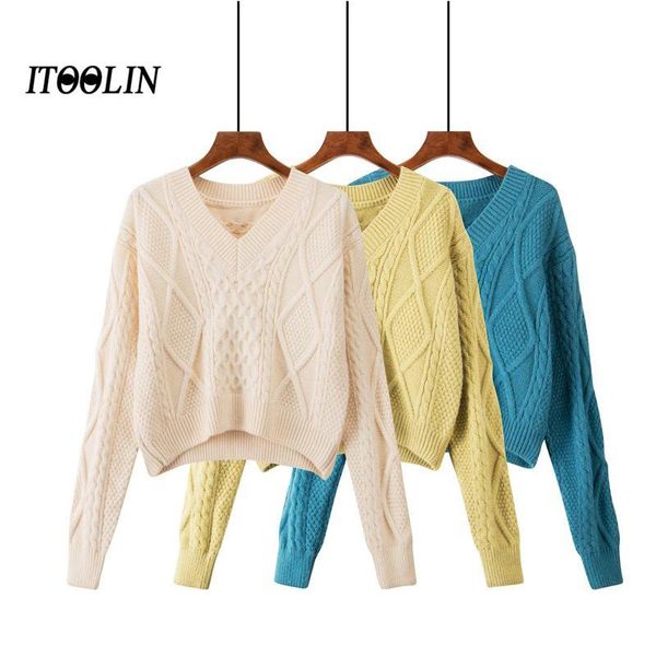 women's sweaters itoolin pull vintage femme v neck sweater knitwear autumn 2021 winter clothes women pullover female crop cardigan, White;black
women's sweaters itoolin pull vintage femme v neck sweater knitwear autumn 2021 winter clothes women pullover female crop cardigan, White;black