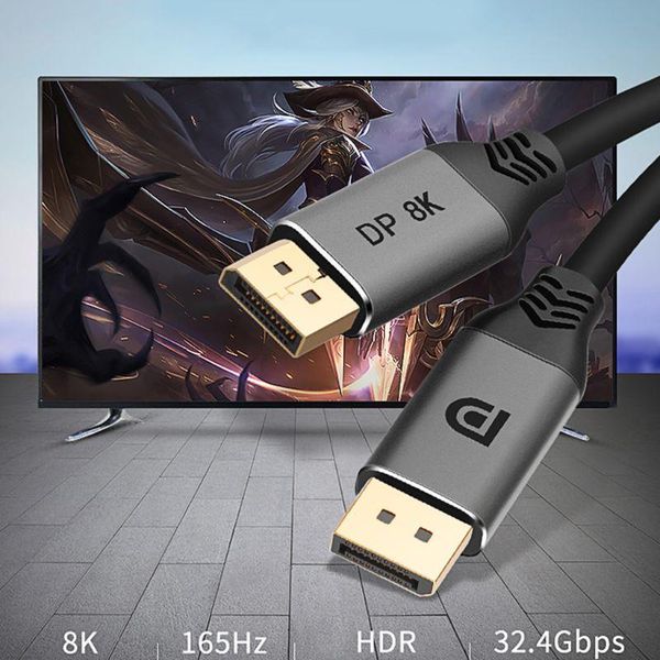 displayport 1.4 cable 8k 4k hdr 60hz 144hz display port adapter for video pc laptv dp audio cables & connectors 
displayport 1.4 cable 8k 4k hdr 60hz 144hz display port adapter for video pc laptv dp audio cables & connectors