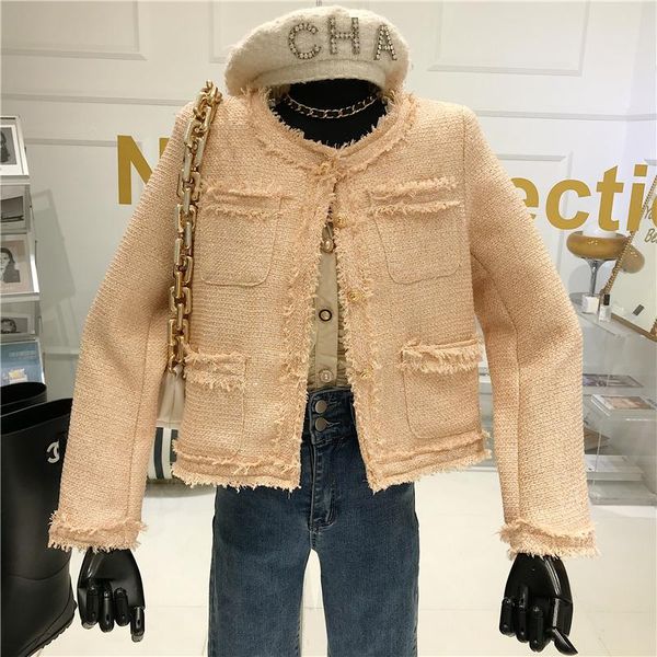 niche design tweed coat women's spring 2021 fashion round neck long sleeve single breasted lace jackets, Black;brown
niche design tweed coat women's spring 2021 fashion round neck long sleeve single breasted lace jackets, Black;brown