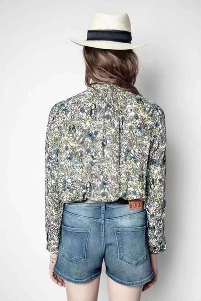 women's blouses & shirts 2021 spring and summer printed series v-neck shirt top, White
women's blouses & shirts 2021 spring and summer printed series v-neck shirt top, White