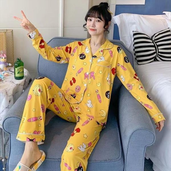 spring print home wear women sleepwear pink long sleeve pocket sweet pajamas sets female autumn casual ladies clothes, Black;red
spring print home wear women sleepwear pink long sleeve pocket sweet pajamas sets female autumn casual ladies clothes, Black;red